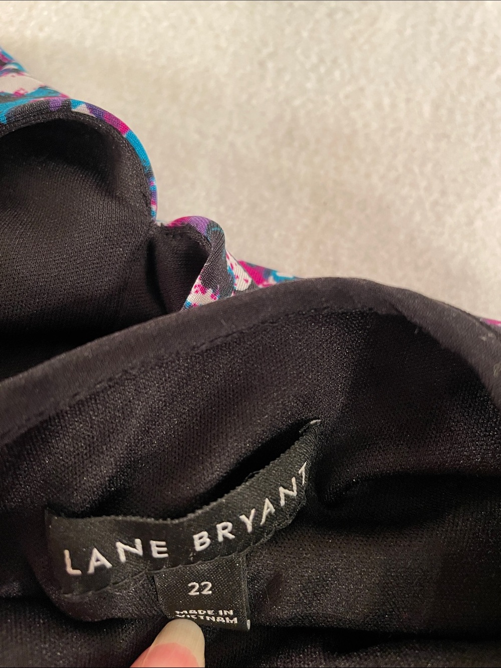 Lane Bryant Black Maxi Dress with Pink, Purple & Blue Floral Print - Picture 3 of 6